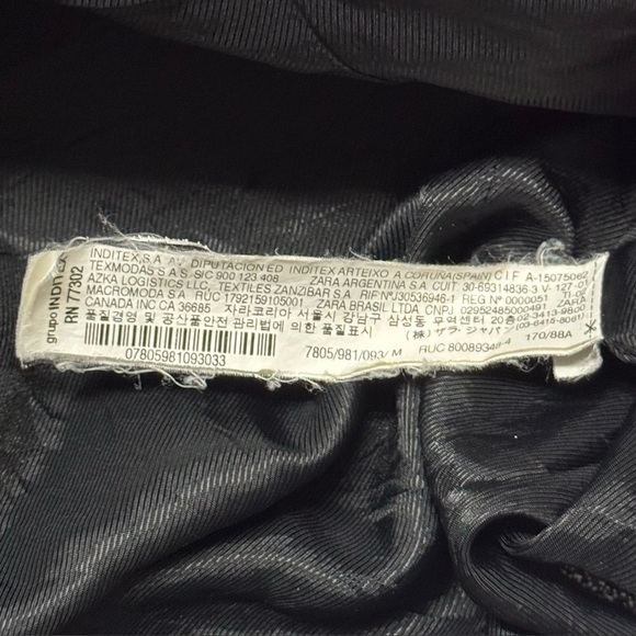 Zara Basic Women’s Tweed Blazer Heather Gray Snap Long Length Medium - Picture 5 of 5